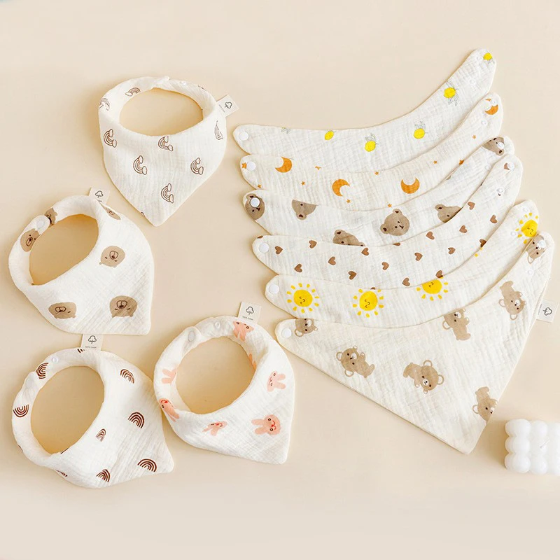 Baby Bibs Organic Cotton Muslin Bandana Drool Bibs For Boys and Girls Soft Absorbent Infants and Toddlers Feeding Teething Bib