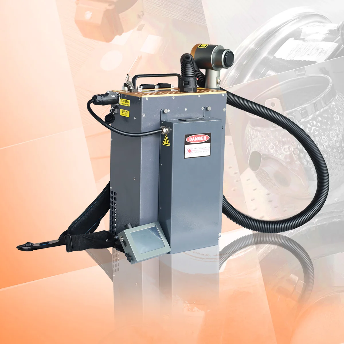 100W Portable Laser Cleaning Machine Diy Mobile Laser Rust Removal Laser Cleaner Backpack Pulse Metal Pipes