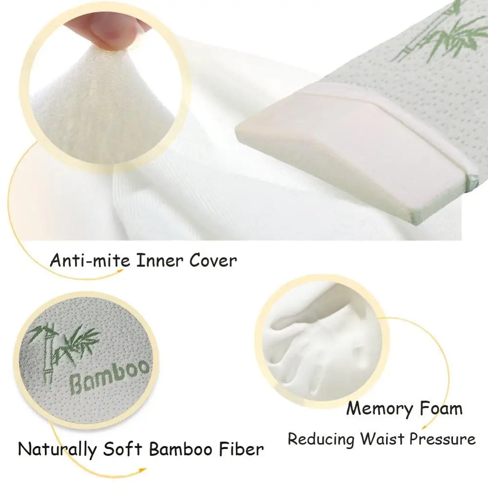 Lumbar Support Pillow for Sleeping Memory Foam Pillow for Back Pain Relief Side Back and Stomach Sleepers Triangle Pillow