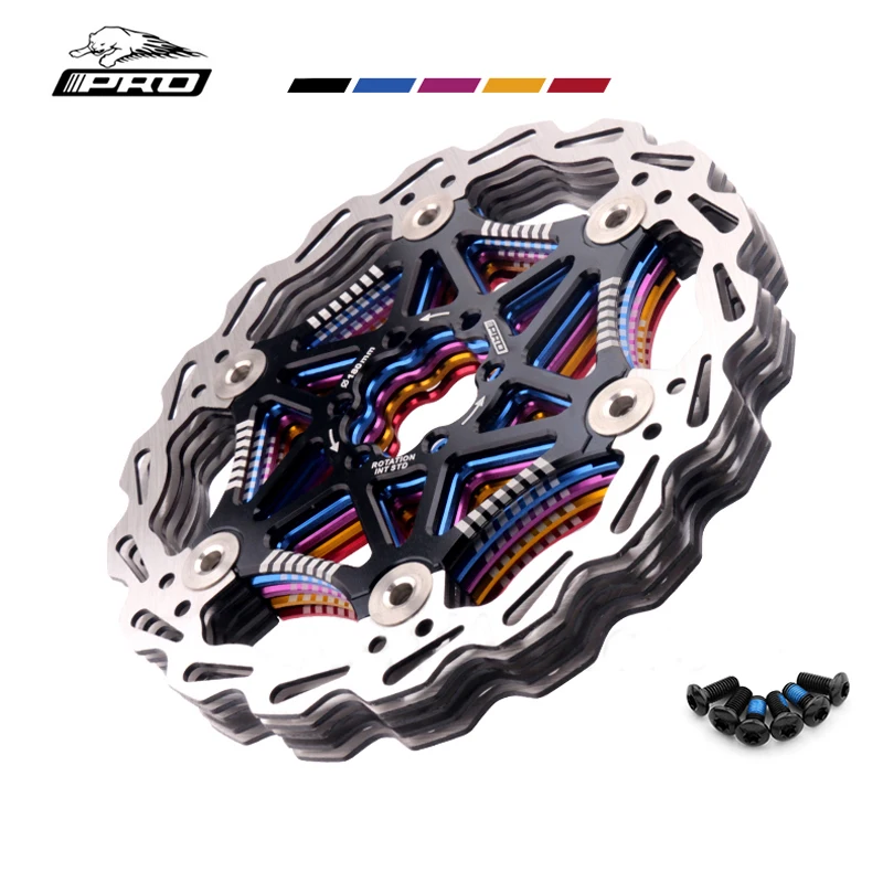 IIIPRO Bike Disc Brake Rotors Ultralight Floating Disc Pads 160mm 180mm 203mm 6/7/8 inches for MTB Bicycle Bike brake disc