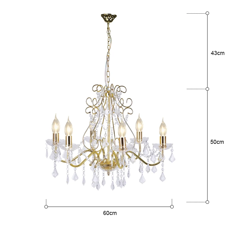 Classic Candle Hanging Modern Lamp luxury Acrylic Pendant  Light Living Room wedding drops bedroom gold Crystal Chandelier light