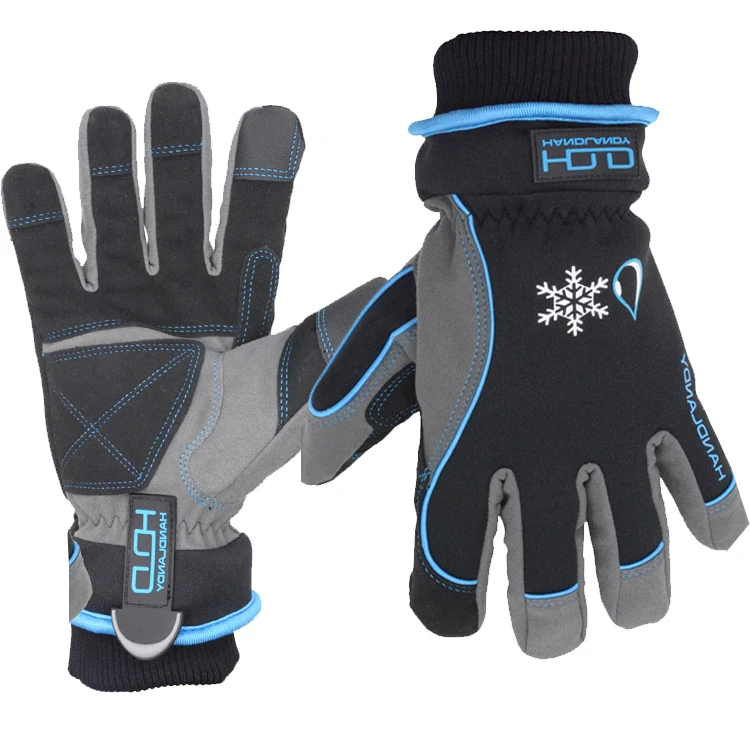 Синие водонепроницаемые теплые зимние перчатки HANDLANDY с сенсорным экраном для мужчин и женщин, для холодной погоды, сноуборда, работы, лыж (1600080953672)