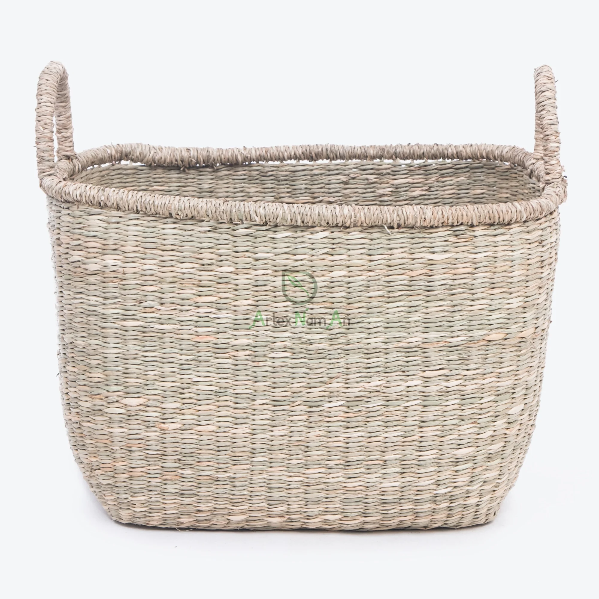 Newest Home Storage Organizer Foldable Laundry Basket Woven Natural Seagrass Baskets Vietnam Supplied Dual Material Plastic PC