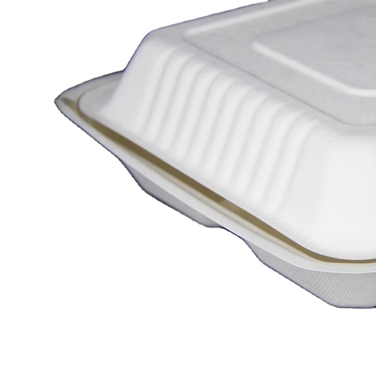 
Eco-friendly sugar cane bagasse paper containers take away lunch salad disposable biodegradable food packaging 