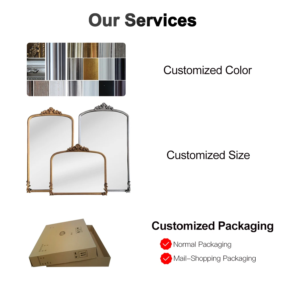 Shape Decor With Decorative Mirrors Living Room Customized Retro Designer Decorative Luxury Wall Mirrors