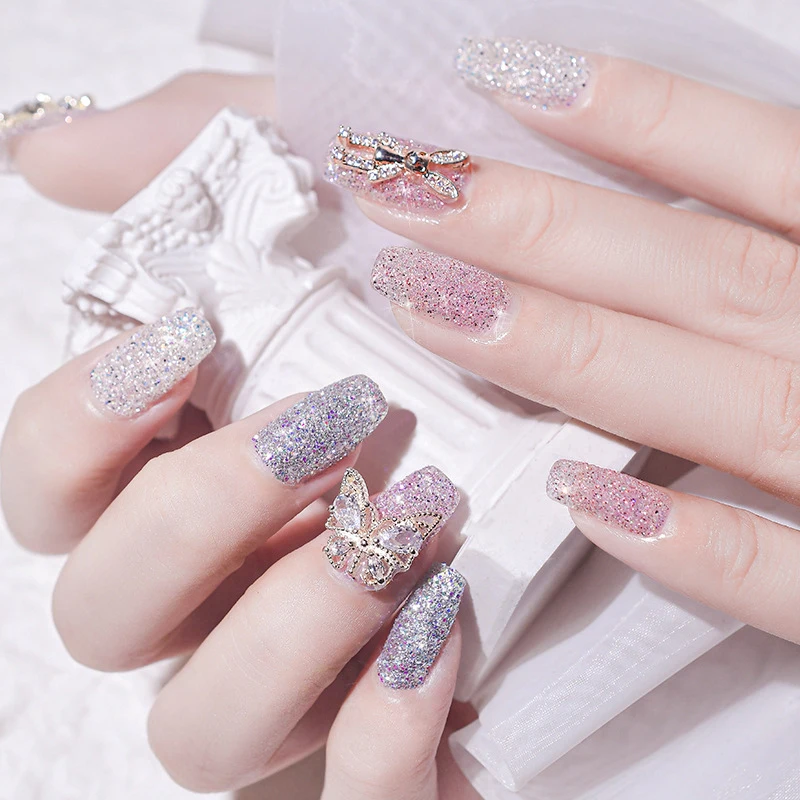 Reflective Thermal Nail Powder Glitter Nail Shinning Crystal Rhinestone Sequin Chrome Pigment UV Gel Polish Nail Decoration