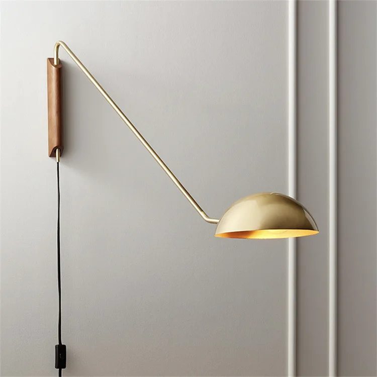 Nordic minimalist modern linear rotating rocker arm inside room wall led wall mounted reading light