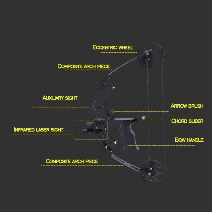 Mini compound pulley bow and arrow Mini  outdoor fish  equipment 45 pounds with sight