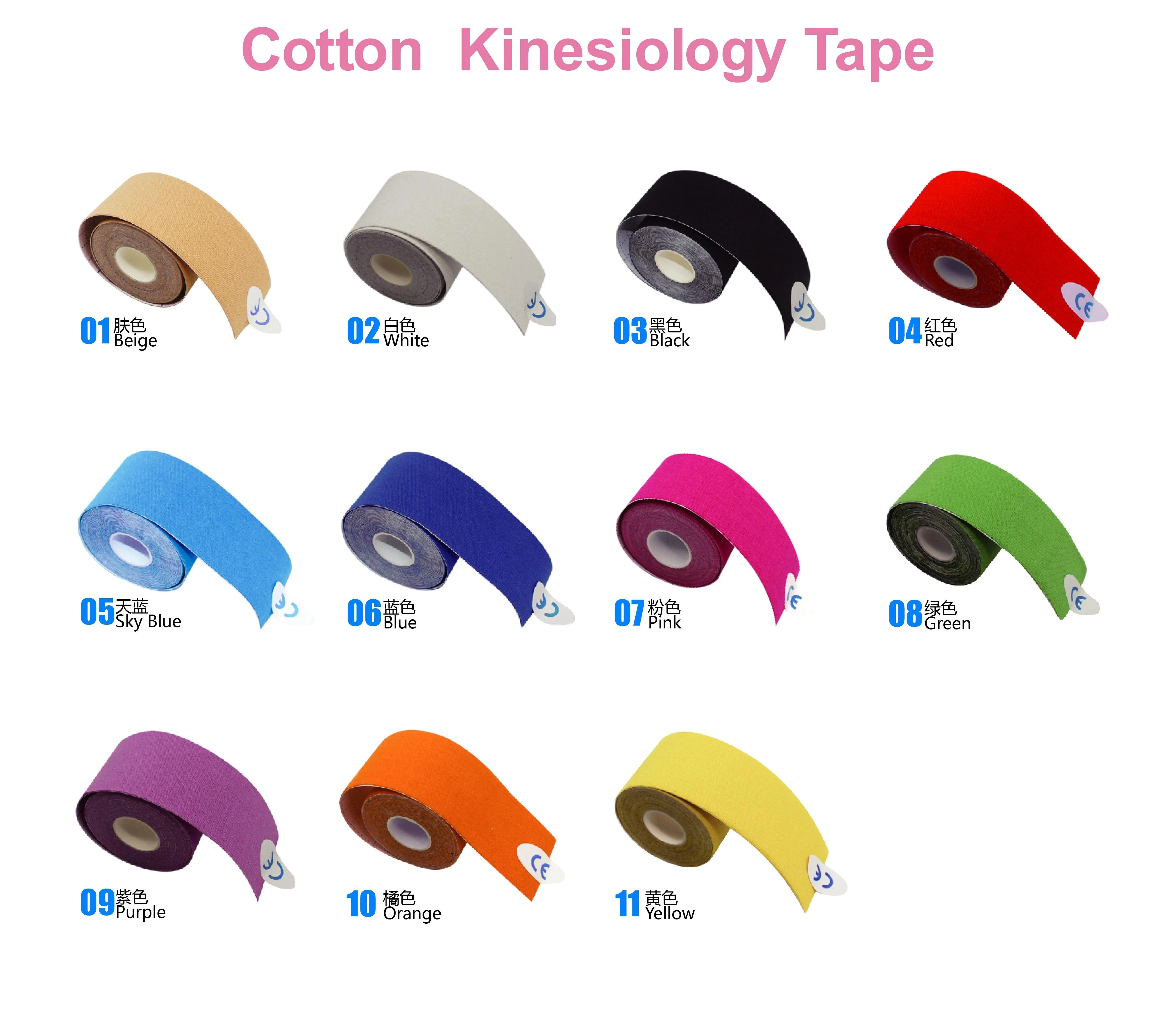 OEM Factory Supply 5cm 10 cm 15cm Vet Knee Elastic Kinesiology Tape Cotton Sportstape