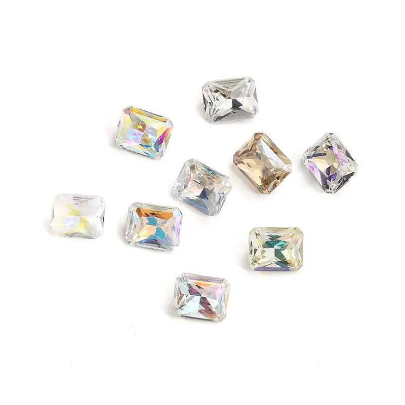 Xichuan Hot sell 3D  Octagon Shape Loose Strass chamfer  Pointback  Glass Crystal Stones Rhinestone For Clothes Jewelry Making