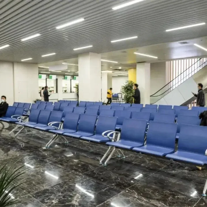 Reception Waiting Chair Triple Bench 3 Seater Pu Foam Black Red Blue hospital medical beam Seat waiting chair