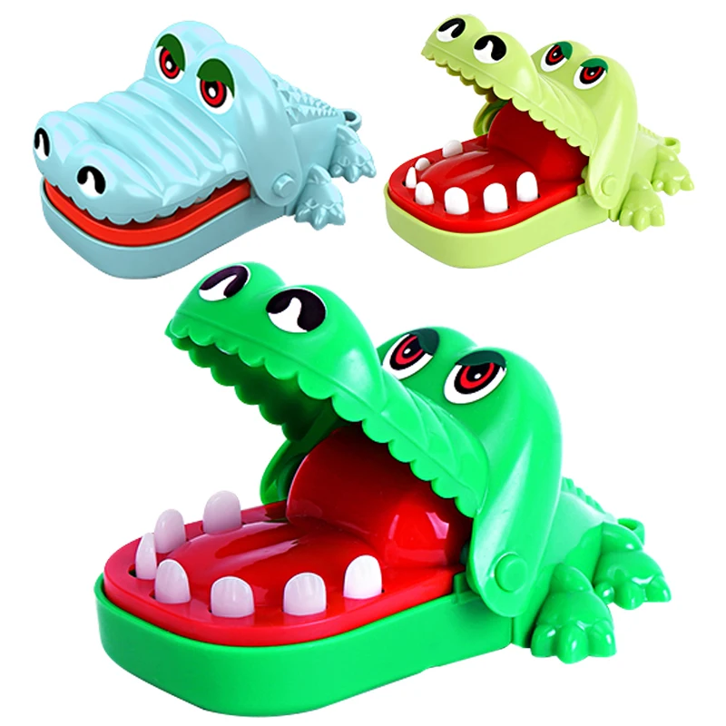 Hot sale kids small funny fidget decompression dentist tooth pulling desktop game crocodile dinosaur shark finger biting toys