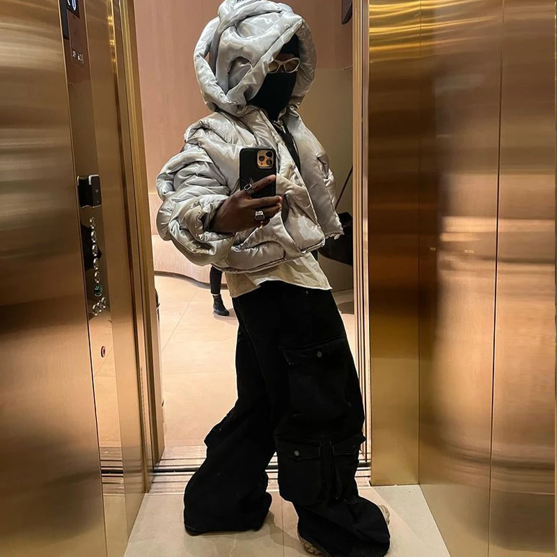 DIZNEW Latest design Mens Winter waterproof warm casual puffer jacket with hooded streetwear duck down coat custom logo
