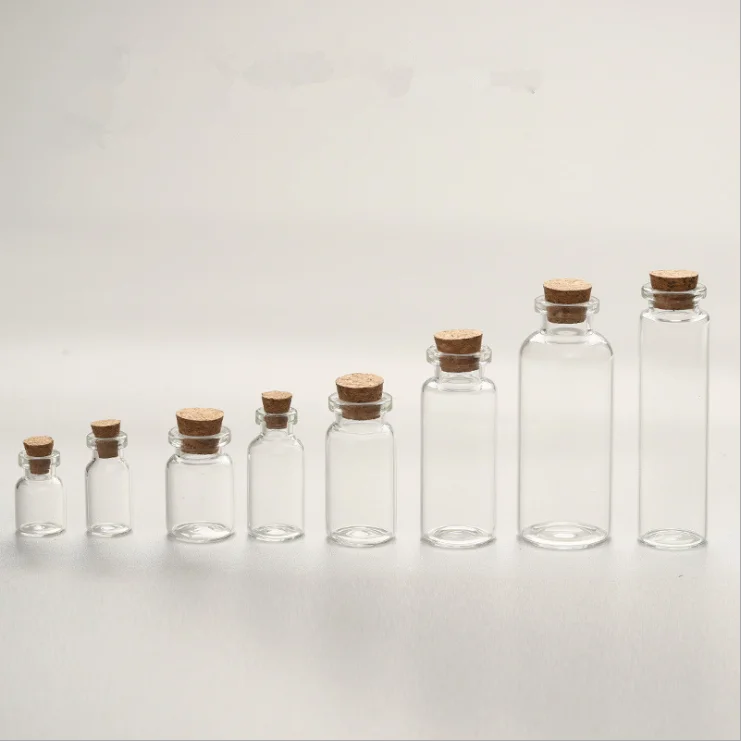 8ml 10ml 15ml cosmetic packaging pharmaceutical glass tube deluxe glass tube with cork lid fancy glass bottle for candy