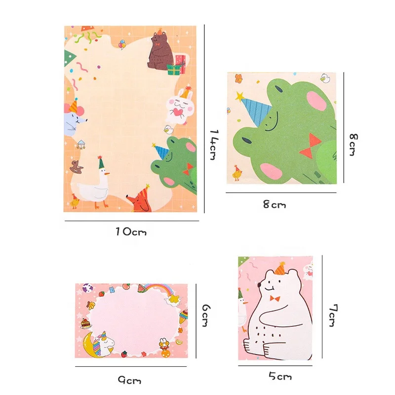 Korean Creative Stationery Cute Memo Pad,Cartoon Zoo Animal Paradise Removable Die Cut Fancy Sticky Note
