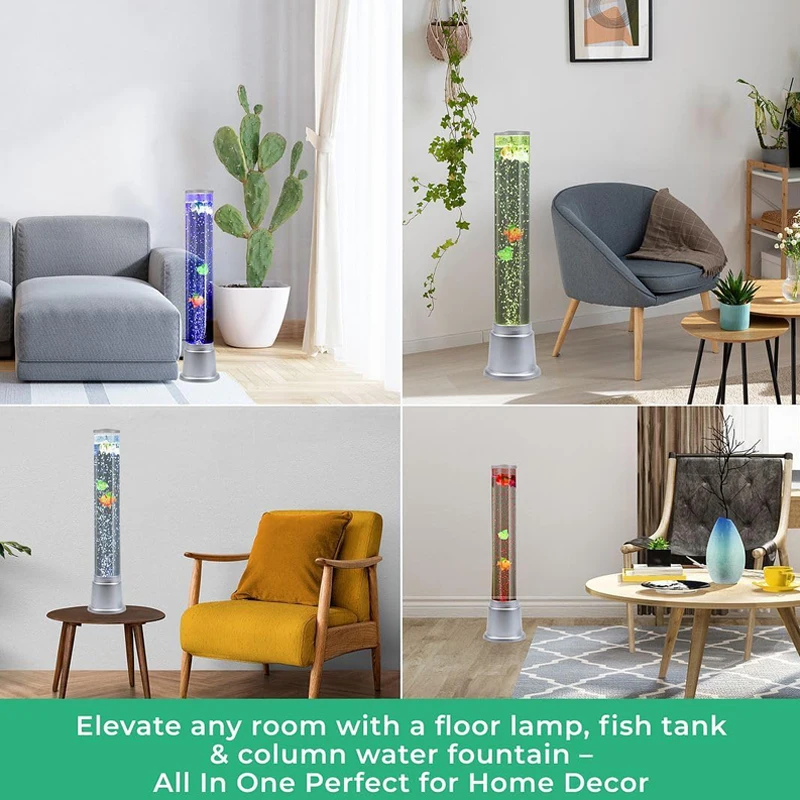 Factory Custom Clear Fish Tank Acrylic Led Bubble Tube Lamp Transparent Bubble Tube