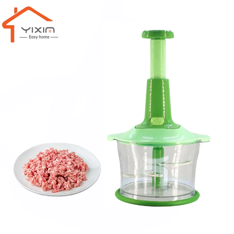Customization Multifunction Garlic Grinding Plastic Hand-press Down Food cutter vegetable manual push chopper