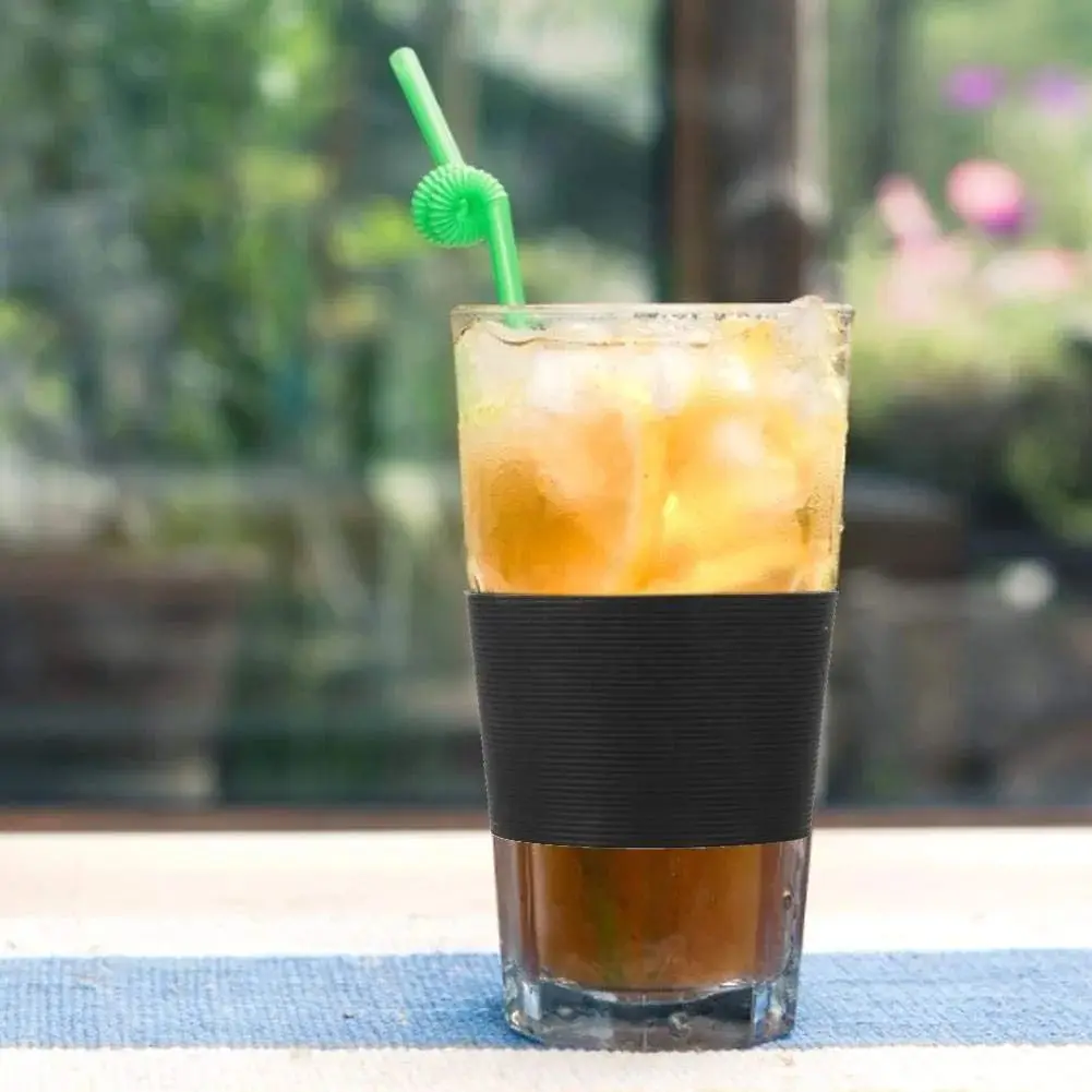 Cup Sleeves Heat Resistant Coffee Tea Cup Sleeves Hot Coffee Tea Chocolate Drinks Insulate Coffee Cup Silicone Sleeves