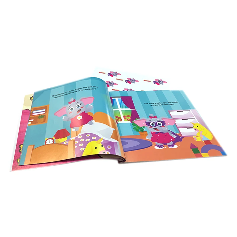 Custom Publishing Children kids Comic Story Softcover Book Funny Stickers Paperback Book Printing