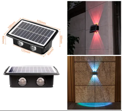 Outdoor Waterproof Wall Washer Wall Lamp 4LEDS 6LEDS 8LEDS Muti-Light-Color Garden Lamp Decorative Fence Wall-Mounted Lamp