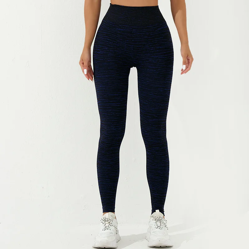 Wholesale Women Scrunch Butt Lift Striped Tie Dye Tights Seamless Workout Ruched Booty Lined Yoga Leggings