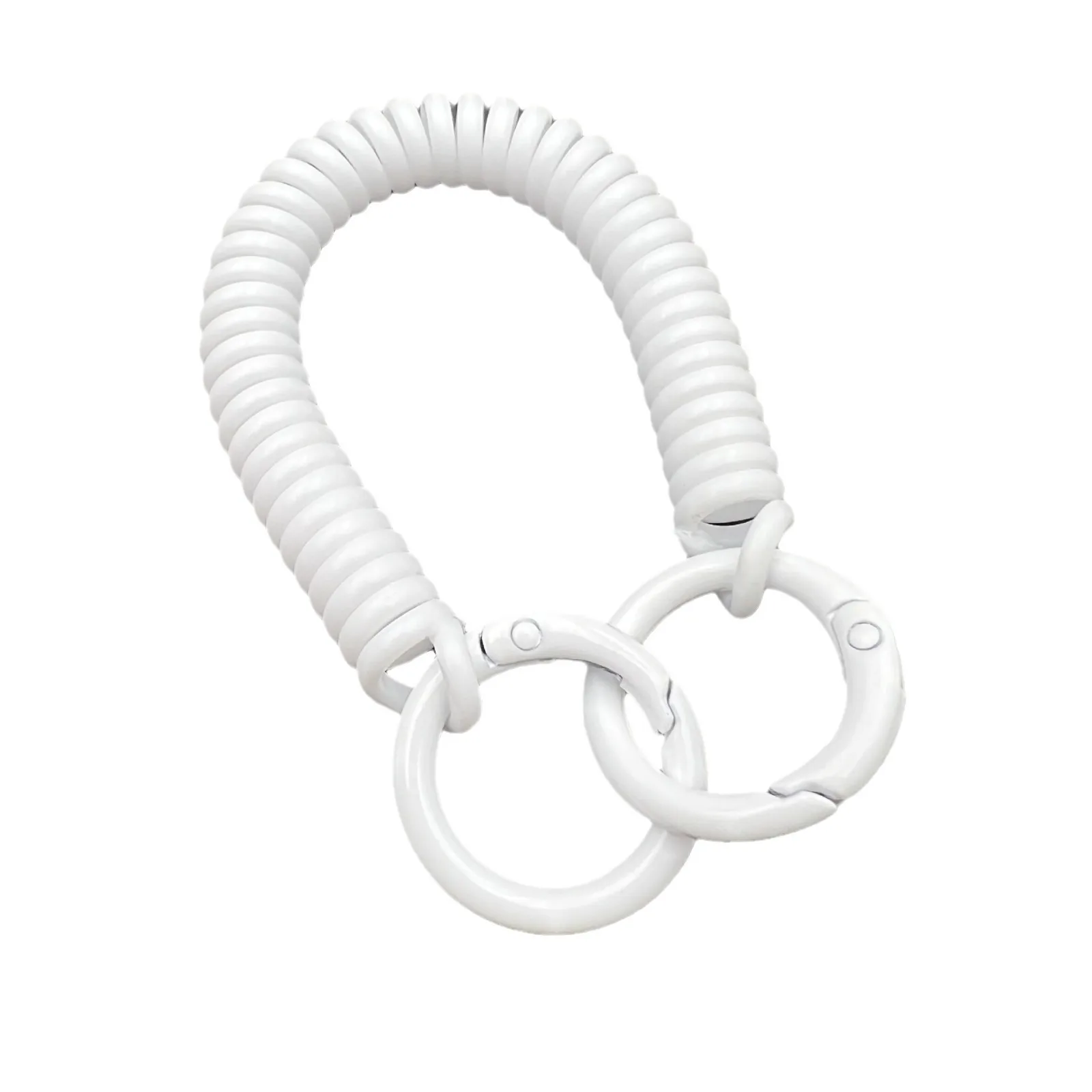 Modern Simple Retractable Telephone Line Keychain Spring Mobile Phone Chain with Rubber Pendant Rope Plastic Tool Keychain