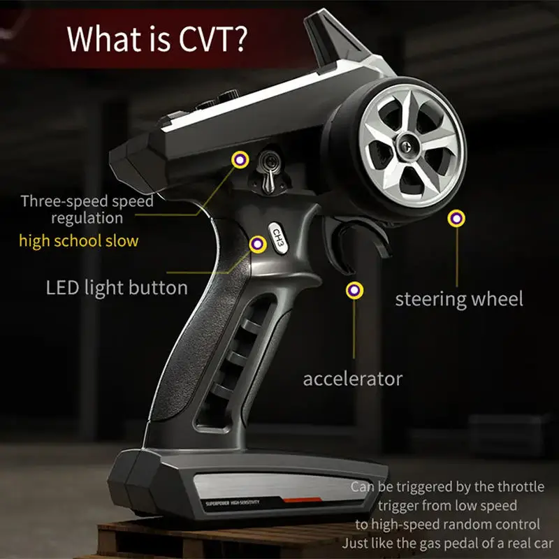 70KM/H Remote Control Car 4WD 2.4G With LED Light Off-road Climbing Cross-Country Car Rc Car