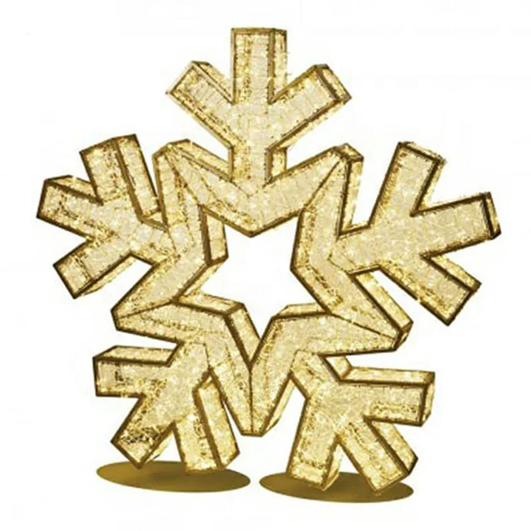 Large 3D LED Snowflake Christmas Decoration White Outdoor Emitting Lights IP65 Rated for Commercial Shopping Mall Holiday Decor