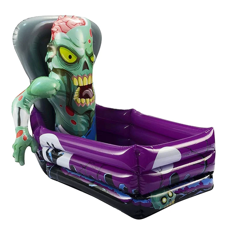 Creative converting halloween skeleton in coffin inflatable cooler vampire coffin inflatable wine cooler