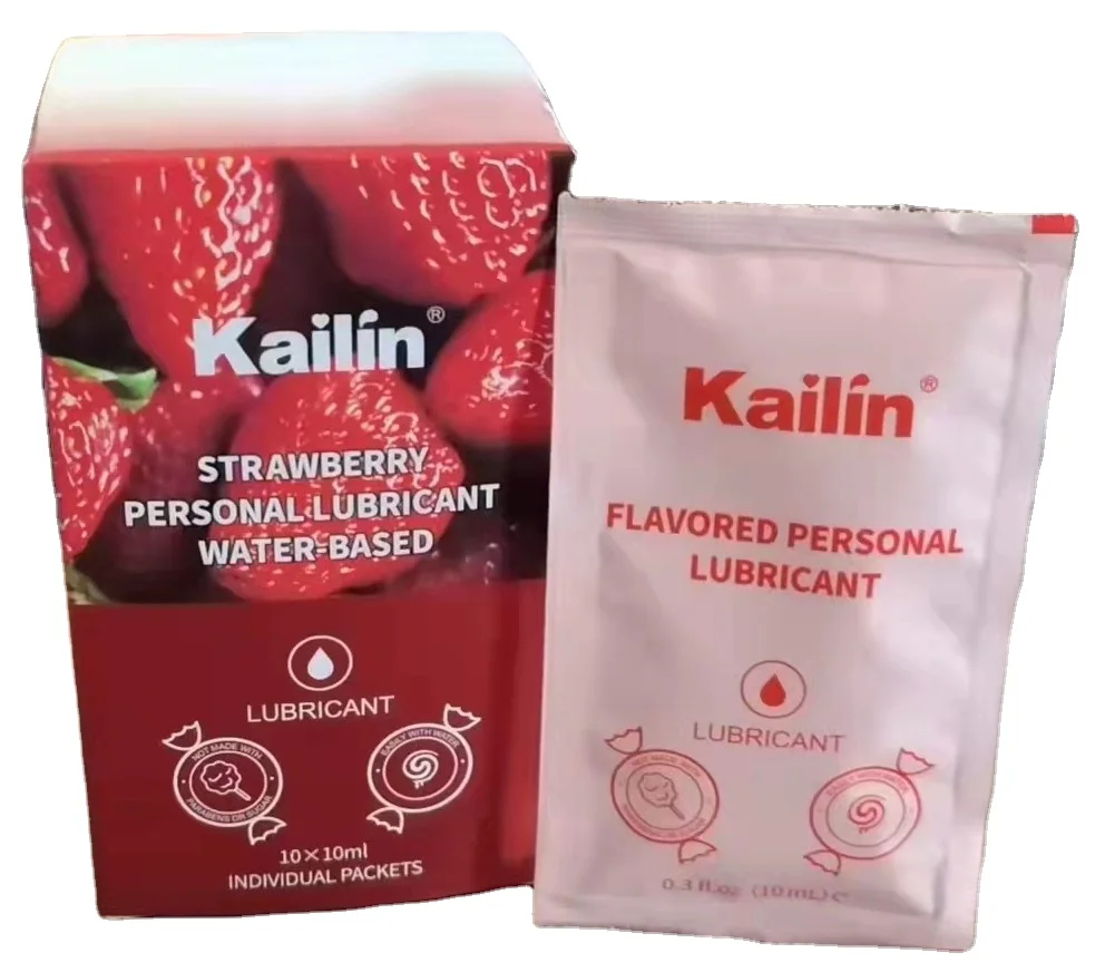 Customized Packaging 10ML Sachet Packets Strawberry Flavored Oral Vagina Sex Lubricant Personal Lubricant For Women