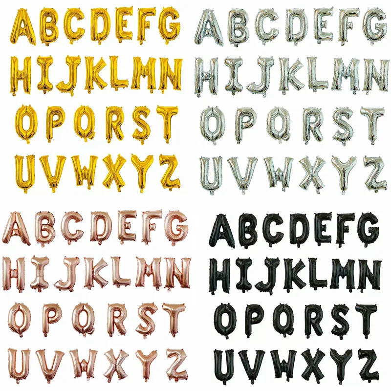 Multicolor 16 30  40 inch Letters Foil Balloons Silver Gold Children Happy Birthday Letter Ballons