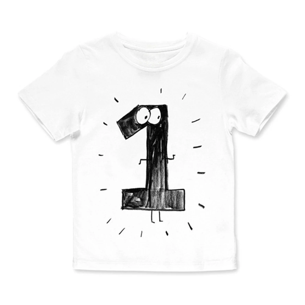 
What&why child boys summer figure printed latest design white t shirt 