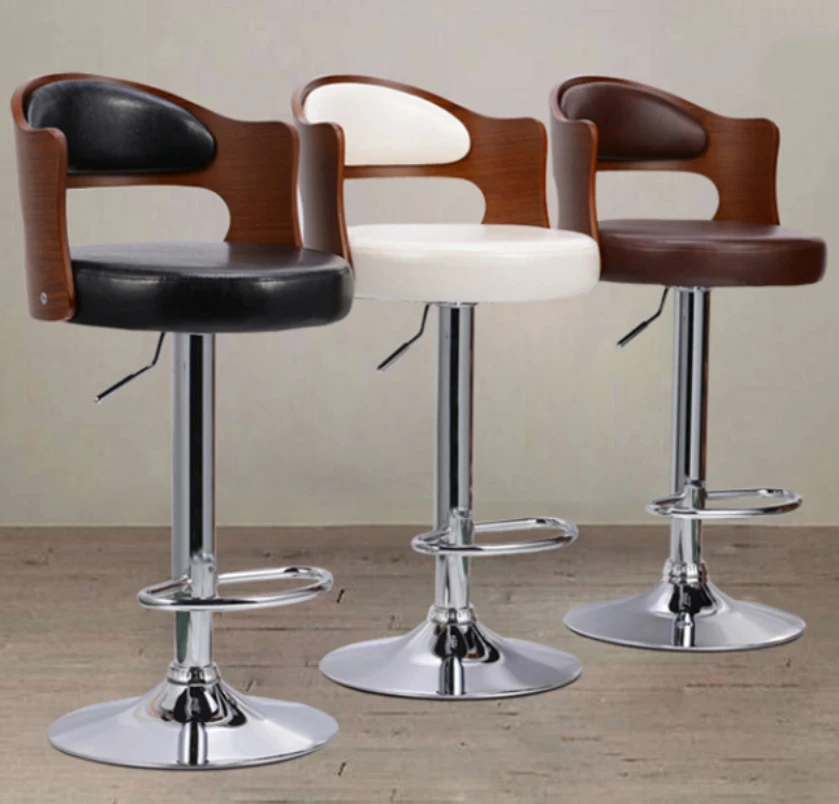 Оптовая продажа, барные стулья из искусственной кожи регулируемой высоты, поворотные антикварные роскошные стулья для стола, кухни, барного стула