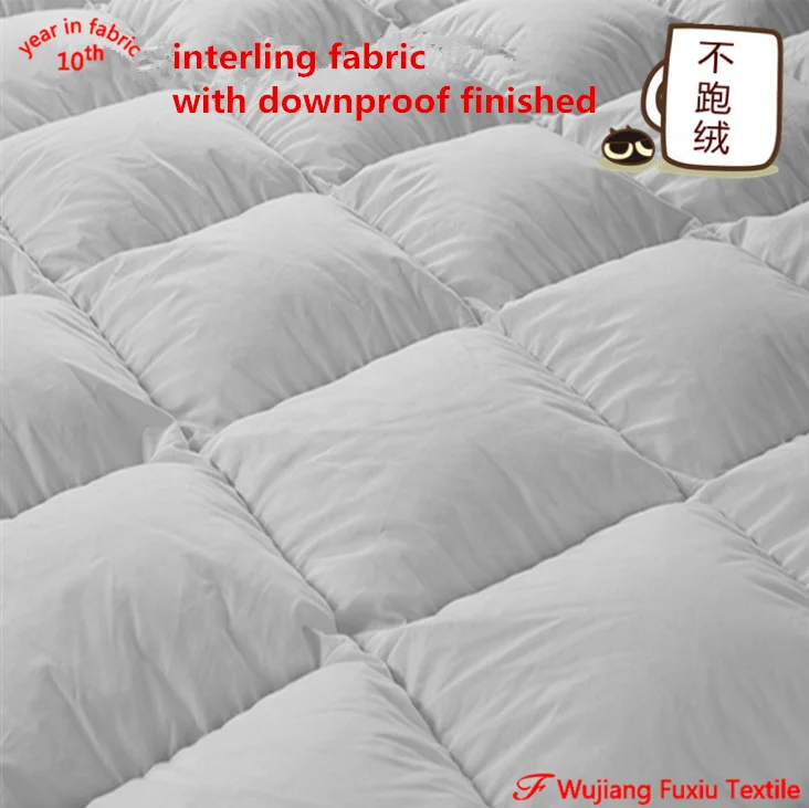 stock lot 320T 400T 30D 20D  white down bag fabric downproof weave polyester interlining fabric