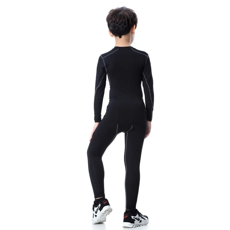 Wholesale Boys 2pcs Sports Quick Dry Fitness Wear Kid Gym Tights Compression Clothing Set