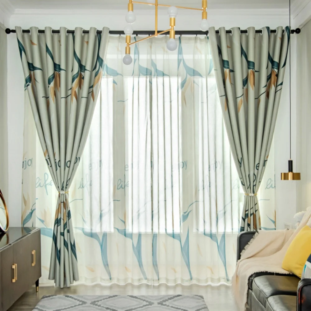 Enjoy Life 100% Polyester Printed Grommet Parada Window Curtains For Home Insulated House Office