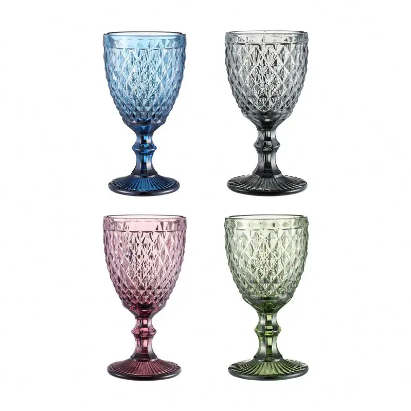 Stock Wholesale Good Quality Solid Color Wine Goblet Glasses