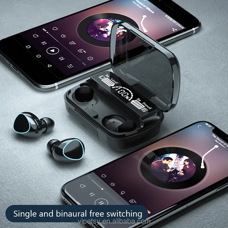High quality Mini headphones TWS Wireless Headphones Noise Cancelling M10 Bluetooth Waterproof Sports Touch Running headphones