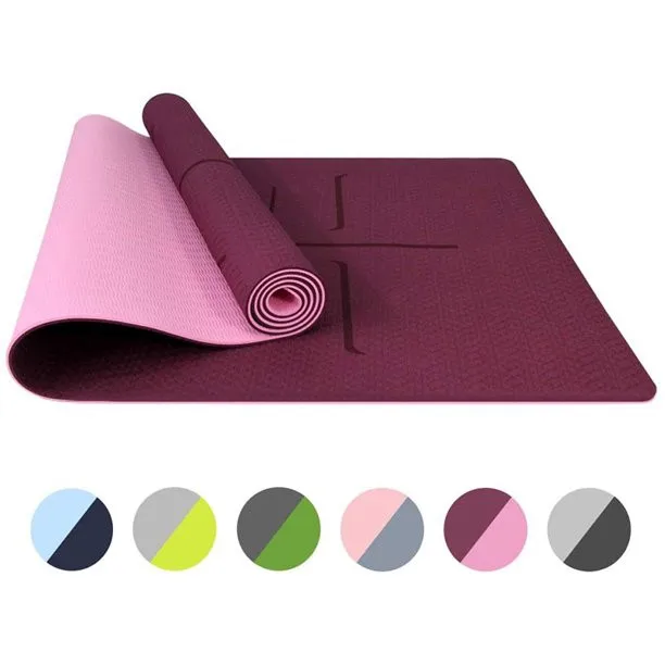 Wholesale Custom Printed High Quality Hot Selling Fitness Tpe Yoga Mat Waterproof Foam Soft Tpe Yoga Mat With Carry Bag