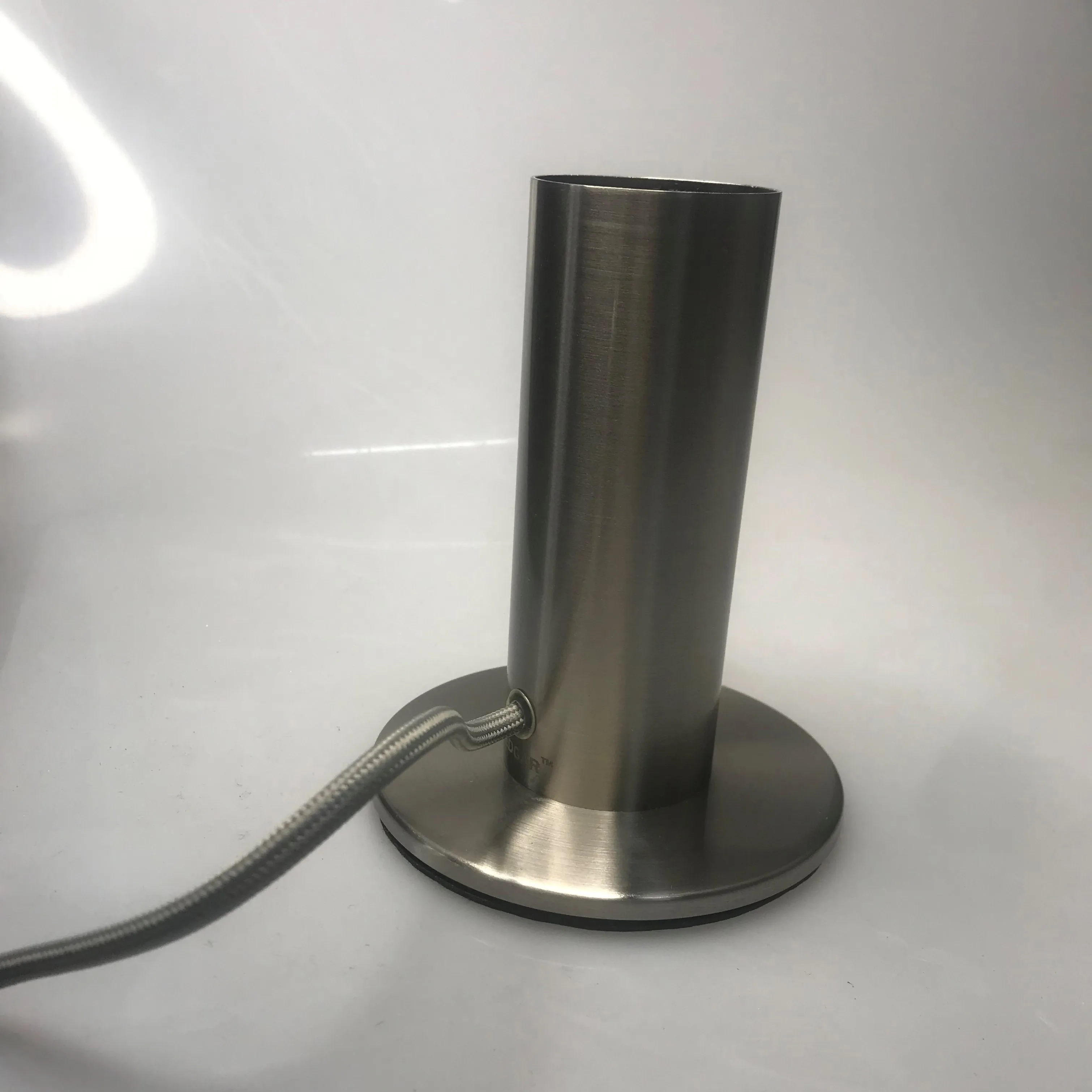 Touch light dimmable silver modern cylinder lamp dimming metal brushed decorative table lamp Cyberpunk