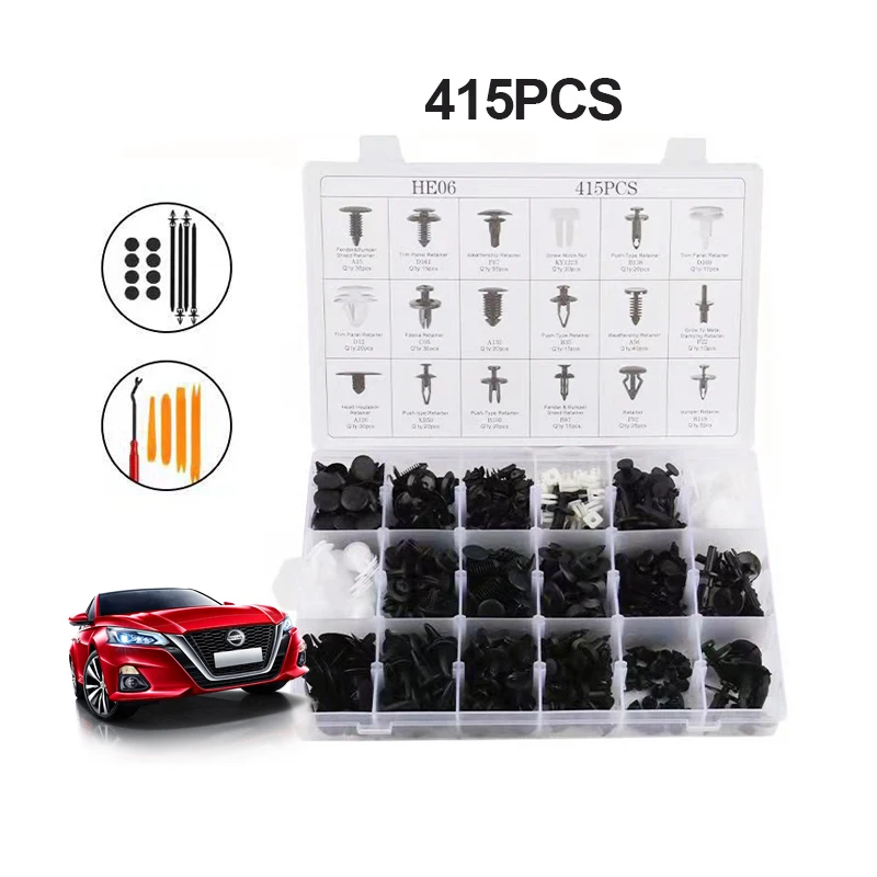 415 PCS Automotive Retainer Clips with Fastener Remover 18 Most Popular Sizes Nylon Car Clips Fasteners