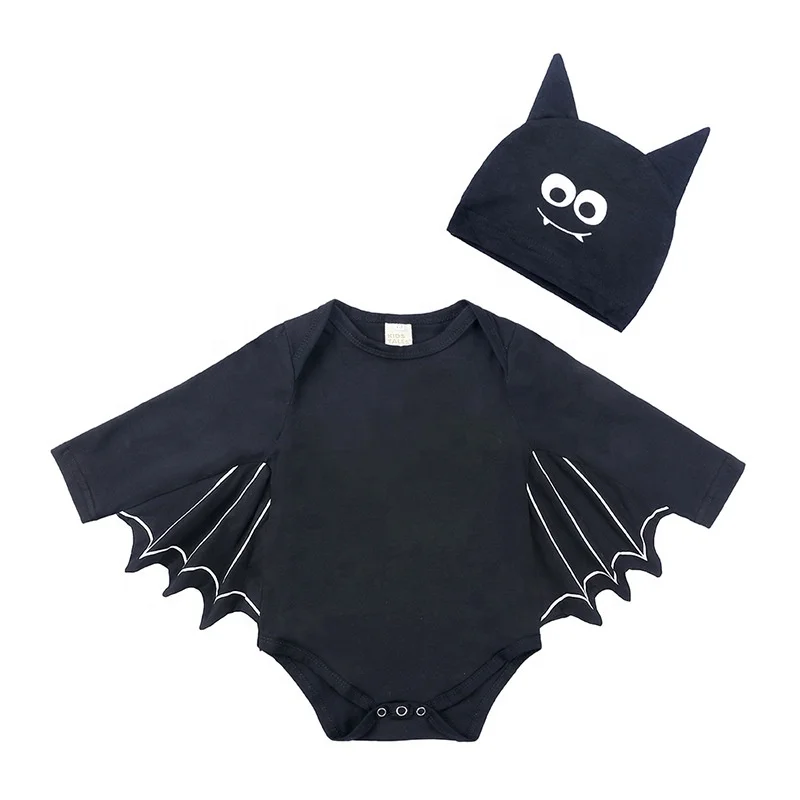 Factory custom Halloween funny style 100% cotton black bat baby animal costume