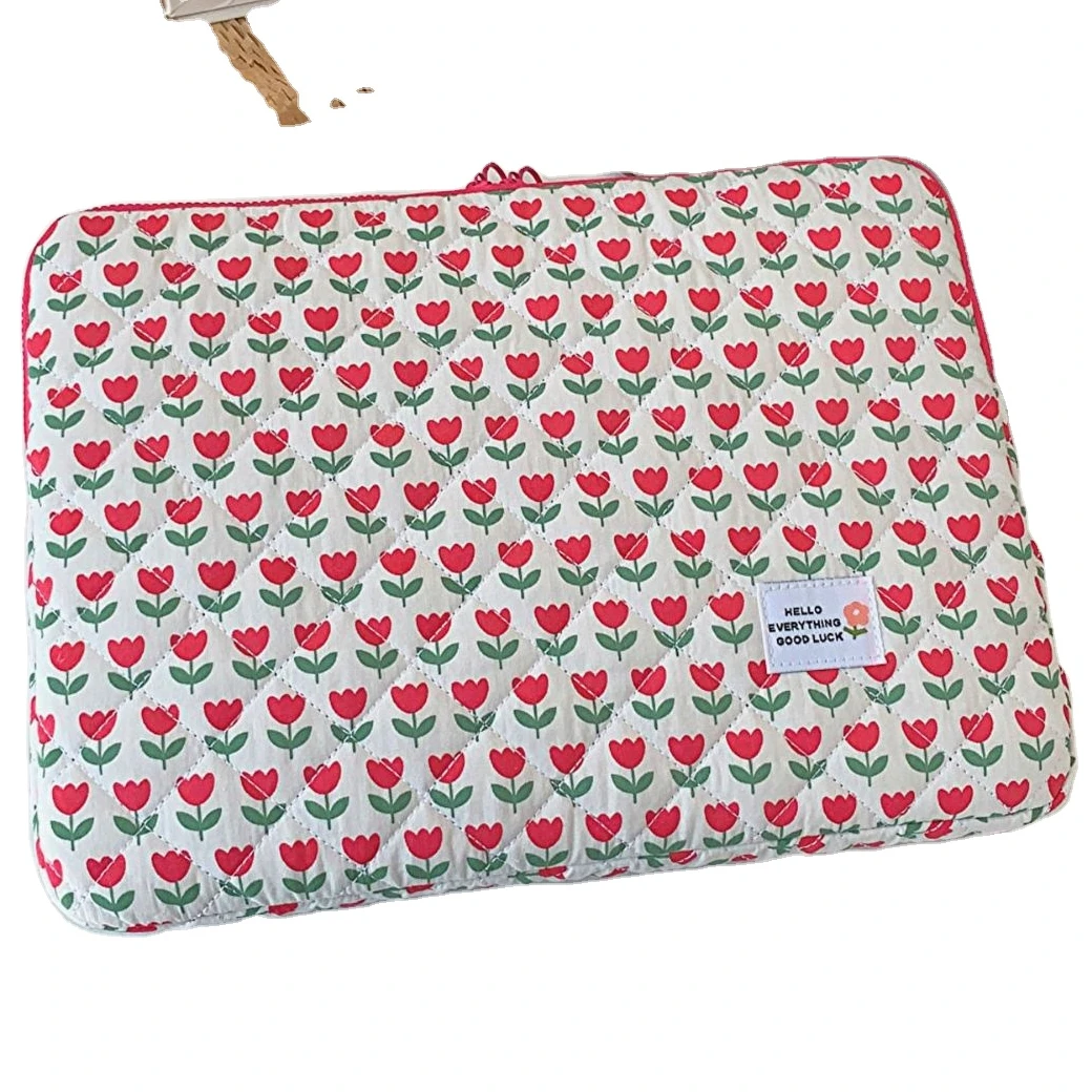 2023 Tab with tulip leaves on a shock-proof laptop with pocket tablet sleeves business