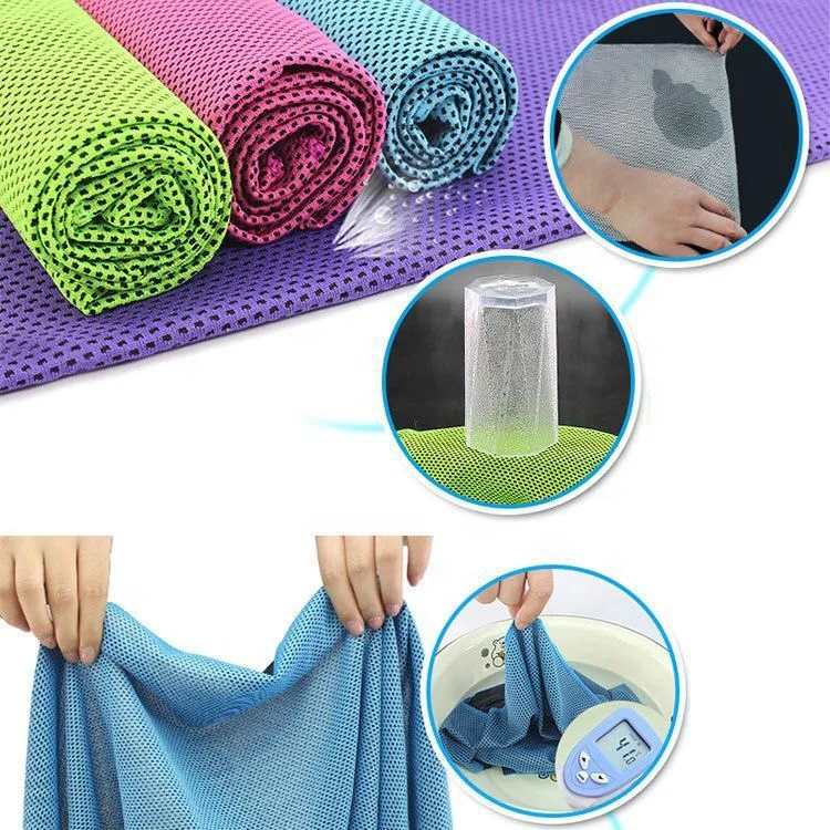 
Amzaon Hotselling UV proof traveling gym sport keep body temperature lower quick cooling ice cool towel Instant cooling towel 