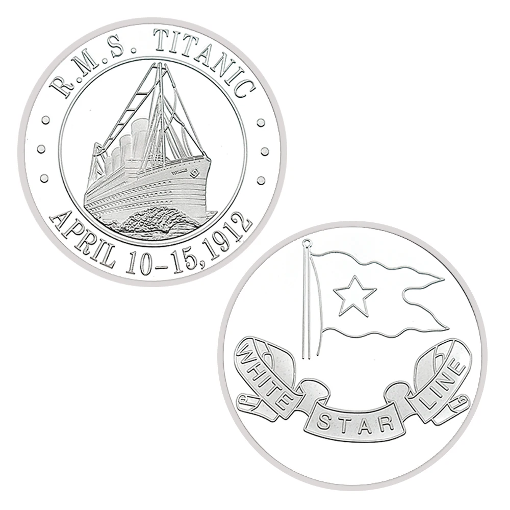RMS Titanic Silver Coin 1912 Years White Star Line Commemorative Medal Souvenir Challenge Coin Collection Gift