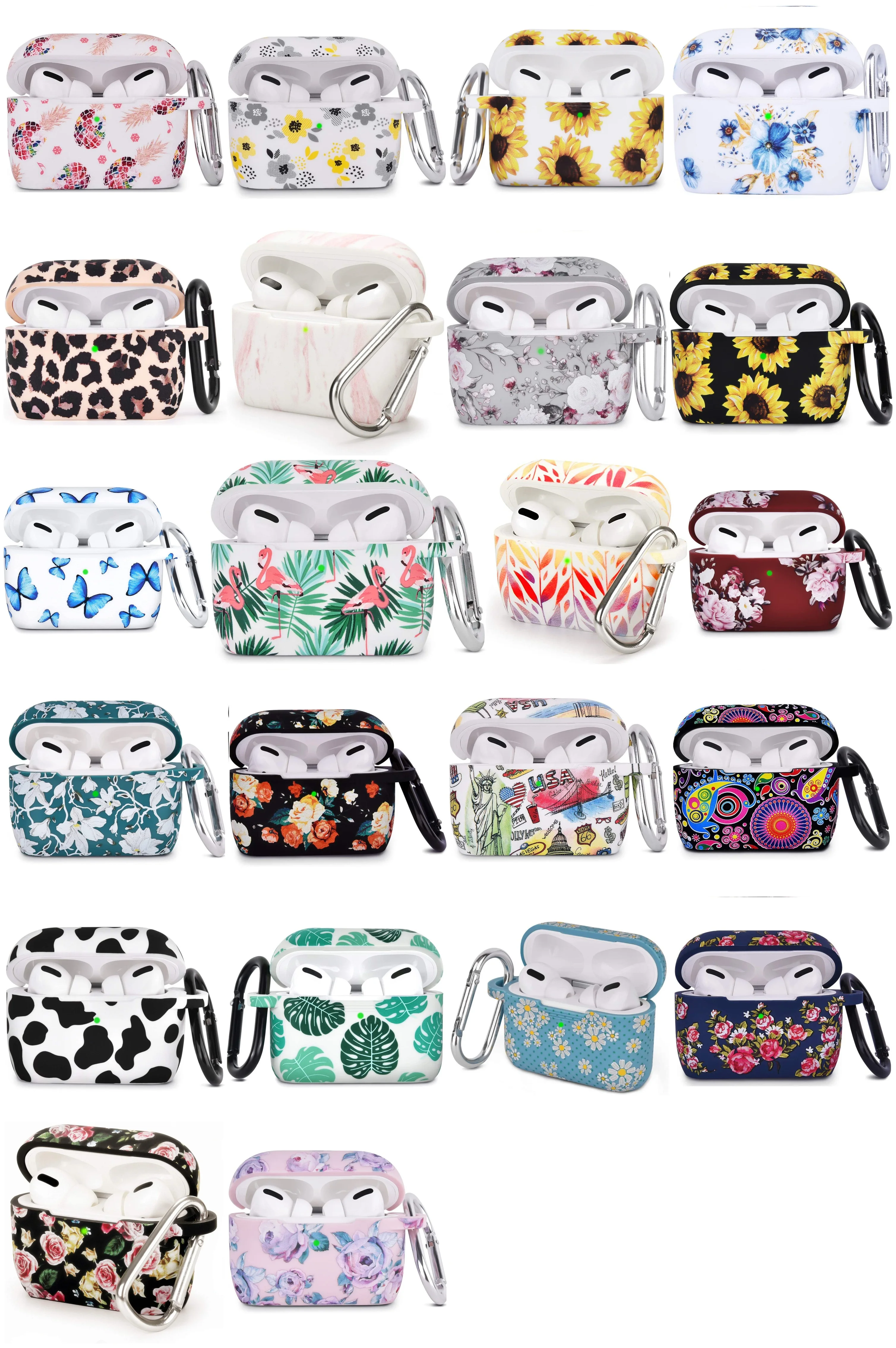 Super Discount Product Soft Silicone Fashion Cute Floral Black Rose Custom Earphone Case for Airpod Pro Silicone Case Cover