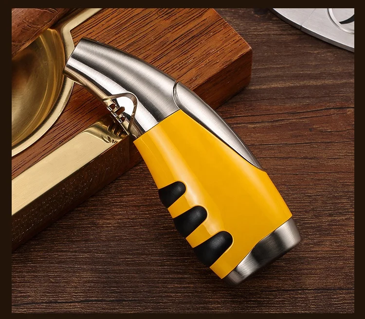 Amazon Torch Jet Flame Windproof Cigar Zinc Alloy Lighter with Punch Butane