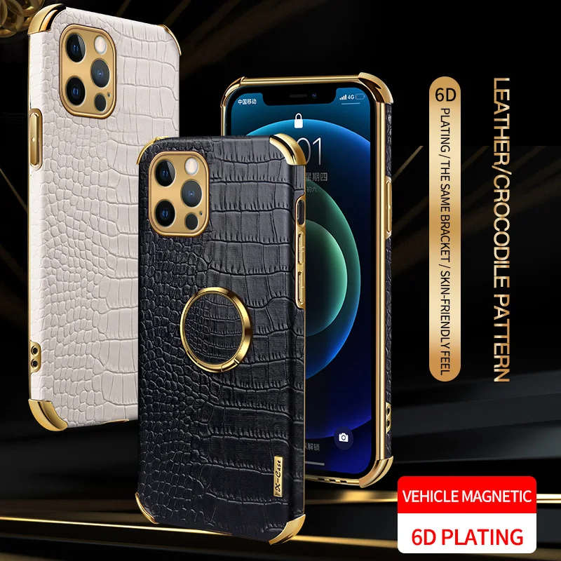 Crocodile Leather Strap Holder Case For iPhone 12 11 Pro Max XR X XS Max 7 8 Plus Case For iPhone 12 Mini SE 2020 Phone Cover