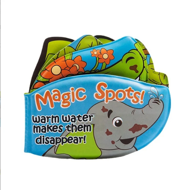 Magic Spots Bath Book - Wipe with Warm Water makes them disappear waterproof  changing color  baby Bath book