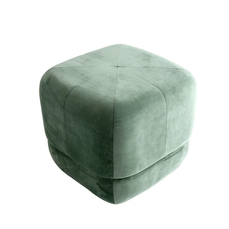 
46X46X40Cm Solid Wood Frame Ottoman Storage Stool Velvet Chair 
